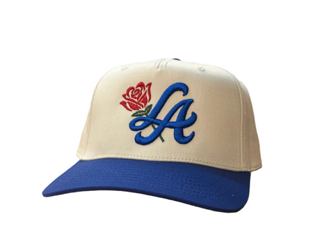 Local Roots Corduroy LA  Rose Blue Snapback White/Blue