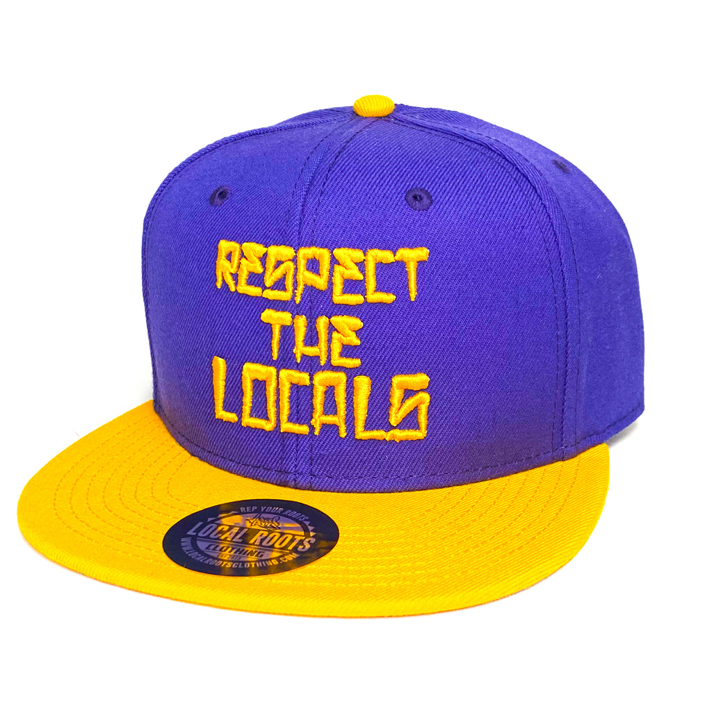 Local Roots Respect Snapback Purple and Yellow