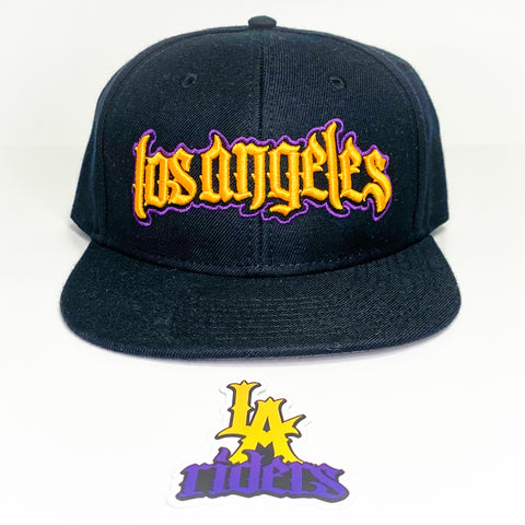 LA Riders Purple and Gold Snapback hat