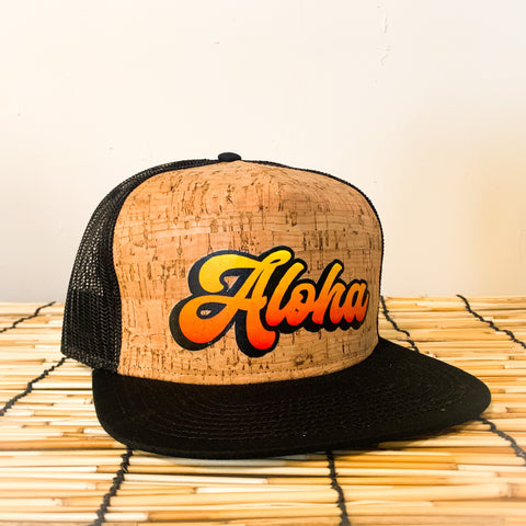 Local Roots Aloha Script Cork Trucker